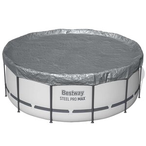 Bestway Couverture de piscine Ø4 88 m Rond Polyester Gris