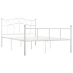 vidaXL Cadre de lit sans matelas et tête de lit blanc métal 160x200 cm
