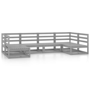 vidaXL Salon de jardin 6 Pièces bois de pin massif