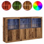 vidaXL Buffet LED Bois ancien 181 5 x 37 x 100 cm Bois d'ingénierie