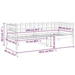 vidaXL Lit de jour Gris 80x200 cm Bois de pin massif