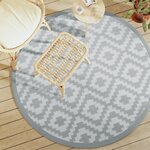 vidaXL Tapis d'extérieur gris Ø160 cm PP