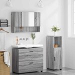 vidaXL Ensemble de mobilier de salle de bain 3 Pièces Gris Sonoma