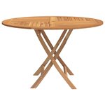 vidaXL Table pliable de jardin Ø 110x75 cm bois massif de teck