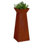 vidaXL Jardinière à pilier 2 Pièces Argent 40 x 40 x 100 cm Acier patiné