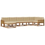 vidaXL Ensemble de canapés d'extérieur 7 pc Naturel et Beige