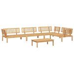 vidaXL Salon palette de jardin 5 Pièces bois d'acacia massif