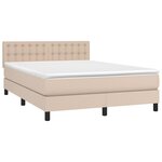 vidaXL Sommier à lattes de lit avec matelas Cappuccino 140x190 cm