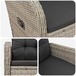 vidaXL Chaise de jardin inclinable Gris clair et gris foncé