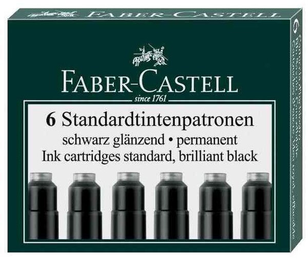 Etui de 6 cartouches d'encre Standard Noir FABER-CASTELL