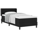vidaXL Lit à ressorts avec tête de lit Noir 200 x 100 cm tissu