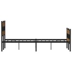 vidaXL Cadre de lit en métal sans matelas chêne fumé 120x200 cm