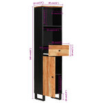 vidaXL Armoire de salle de bain 38x33x160 cm bois massif d'acacia