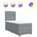 vidaXL Sommier à lattes de lit avec matelas Gris clair 100x200cm Tissu