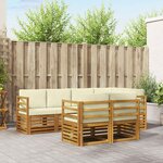 vidaXL Ensemble de canapé d'angle avec coussin 7 Pièces Naturel et Crème