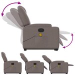 vidaXL Fauteuil inclinable de massage Taupe Tissu