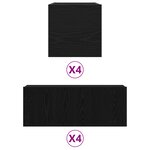 vidaXL Set de meuble TV 6 pièces   bois d'ingénierie chêne noir  à accrocher au mur.