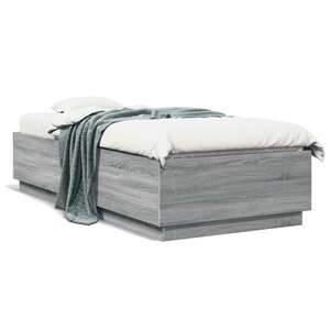 vidaXL Cadre de lit sans matelas sonoma gris 90x200 cm