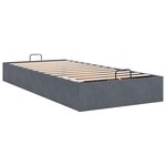 vidaXL Cadre de lit ottoman sans matelas gris foncé 100x200 cm velours