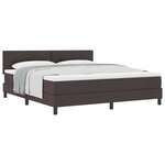 vidaXL Lit à ressorts avec tête de lit Marron foncé 180 x 200 cm tissu