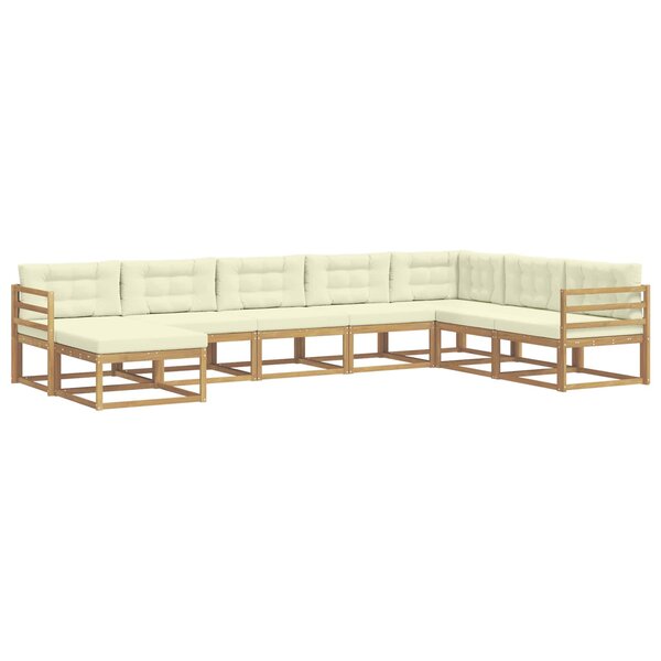 vidaXL Ensemble de canapés d'extérieur 8 pc Blanc et crème