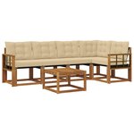 vidaXL Ensemble de canapés d'extérieur 6 pc Naturel et Beige