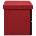 Banc banquette de rangement pliable bordeau x 76 x 38 x 38 cm fau x lin 02_0010961