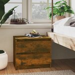 vidaXL Tables de chevet 2Pièces Chêne fumé 50x39x43 5cm Bois d'ingénierie