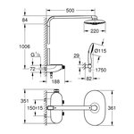 Grohe colonne de douche rainshower smartcontrol 360 duo 26250000 -mitigeur thermostatique-limiteur de température et de débit-