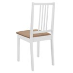 vidaXL Chaises à manger avec coussins lot de 2 blanc bois solide