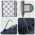 vidaXL Bac à fleurs avec Treillis Gris 40 x 40 x 125.5 cm PP