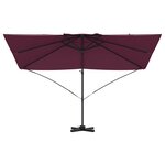vidaXL Parasol Roma à Bras Déporté Rouge  Noir 352 x 251 x 260 cm