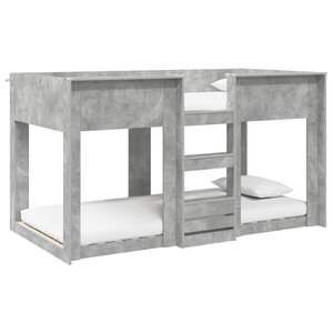 vidaXL Lit Superposé pour Enfants Gris béton 90 x 190 cm