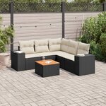 vidaXL Salon de jardin 6 Pièces avec coussins noir résine tressée
