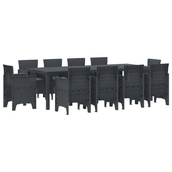 vidaXL Ensemble de salle à manger pour jardin 11 Pièces Anthracite