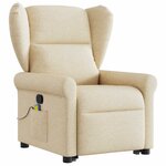 vidaXL Fauteuil inclinable de massage Crème Tissu