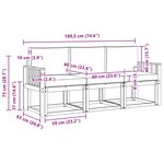 vidaXL Ensemble de canapés d'extérieur 3 pc Naturel et Crème