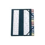 Trieur couverture plastifiée avec élastiques 24 compartiments bleu