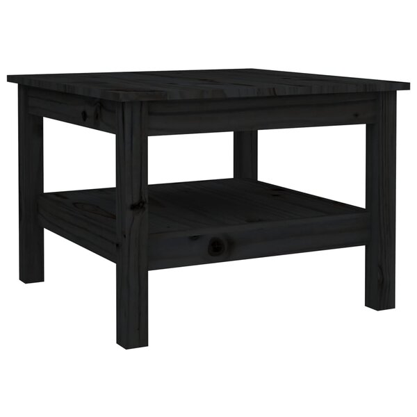 vidaXL Table basse Noir 55x55x40 cm Bois massif de pin