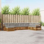 vidaXL Ensemble de canapés d'extérieur 8 Pièces Gris Naturel et Clair