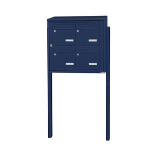 Bloc collectif leabox.com  2x2  grade 3  simple face  Extérieur  fixation sur pieds à sceller  Bleu Saphir RAL 5003 finition brillante