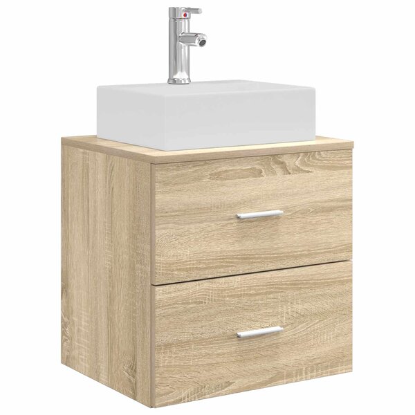 vidaXL Vanité de lavabo mural Chêne Sonoma 49 5 x 41 x 62 5 cm