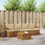 vidaXL Ensemble de canapés d'extérieur 5 Pièces Naturel et Beige