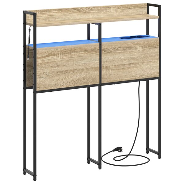 vidaXL Tête de lit de rangement Chêne Sonoma 90 cm Bois d'ingénierie