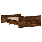 vidaXL Cadre de lit tête de lit et pied de lit chêne fumé 120x190 cm