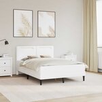 vidaXL Cadre de lit avec bandes LED Blanc 140 x 190 cm Simili cuir