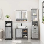 vidaXL Ensemble de meubles de salle de bain 3 Pièces Sonoma gris