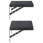 vidaXL Étagères murales 2 Pièces 50x30 cm noir acier inoxydable