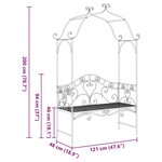 vidaXL Banc de jardin avec coussin Blanc 104 x 54 x 93cm Acier