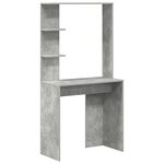 vidaXL Bureau avec rangement gris béton en bois d'ingénierie